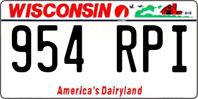 WI license plate 954RPI