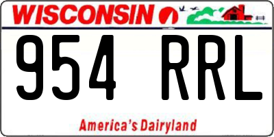 WI license plate 954RRL
