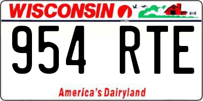 WI license plate 954RTE