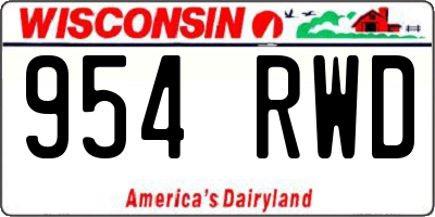 WI license plate 954RWD