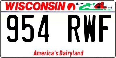 WI license plate 954RWF