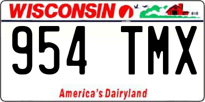 WI license plate 954TMX