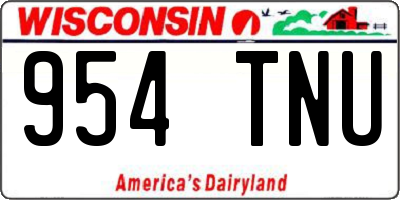 WI license plate 954TNU