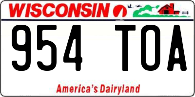 WI license plate 954TOA