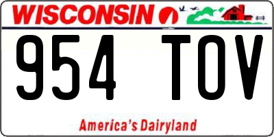 WI license plate 954TOV