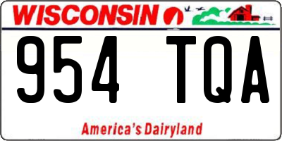 WI license plate 954TQA