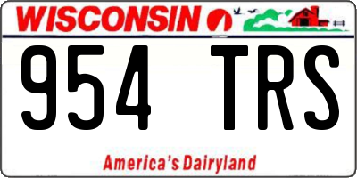 WI license plate 954TRS