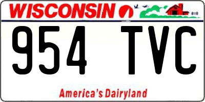 WI license plate 954TVC