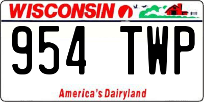 WI license plate 954TWP