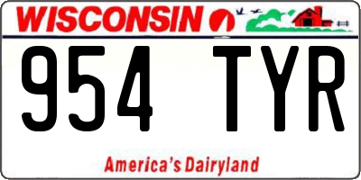 WI license plate 954TYR