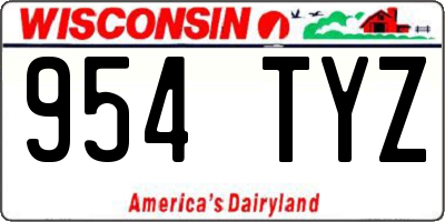 WI license plate 954TYZ