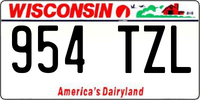 WI license plate 954TZL