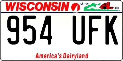 WI license plate 954UFK