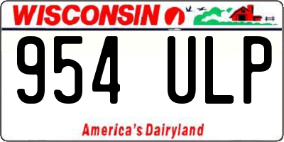 WI license plate 954ULP