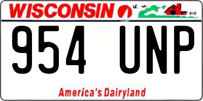 WI license plate 954UNP