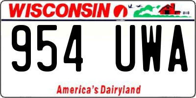 WI license plate 954UWA