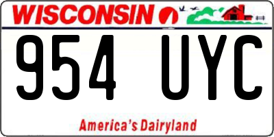 WI license plate 954UYC