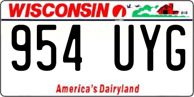 WI license plate 954UYG