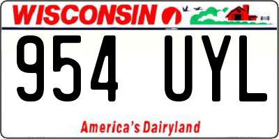 WI license plate 954UYL