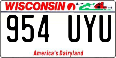 WI license plate 954UYU
