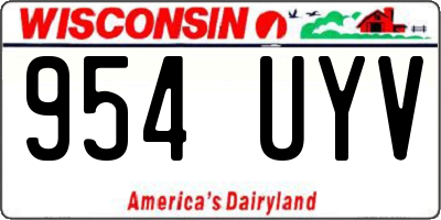WI license plate 954UYV