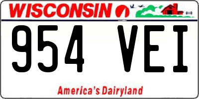 WI license plate 954VEI
