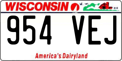 WI license plate 954VEJ