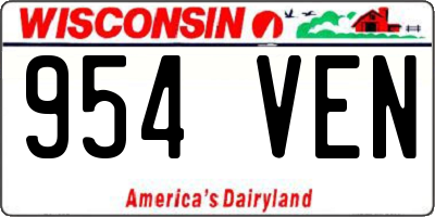 WI license plate 954VEN