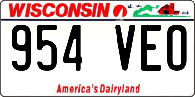 WI license plate 954VEO