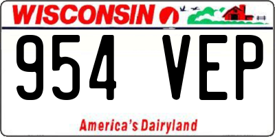 WI license plate 954VEP