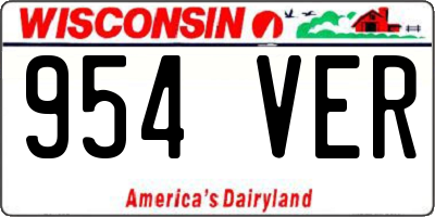 WI license plate 954VER