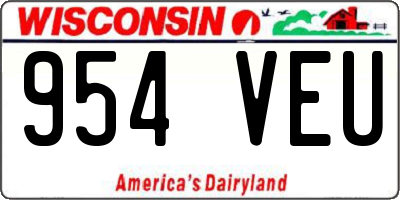 WI license plate 954VEU