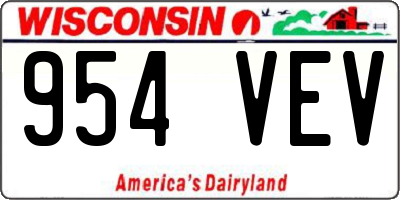 WI license plate 954VEV
