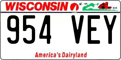 WI license plate 954VEY