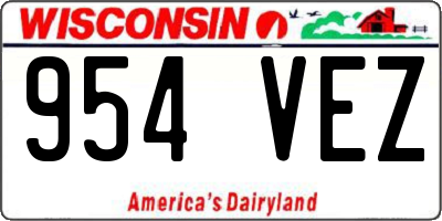 WI license plate 954VEZ
