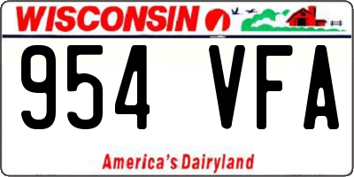 WI license plate 954VFA