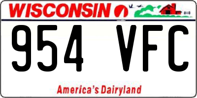 WI license plate 954VFC
