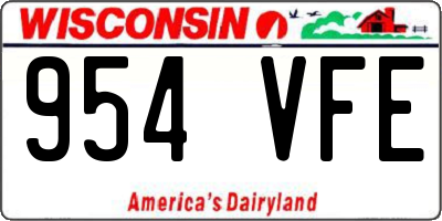WI license plate 954VFE