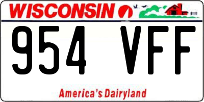 WI license plate 954VFF