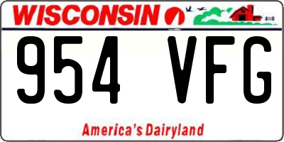 WI license plate 954VFG