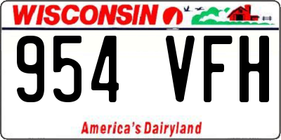 WI license plate 954VFH