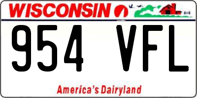 WI license plate 954VFL
