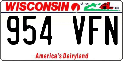WI license plate 954VFN