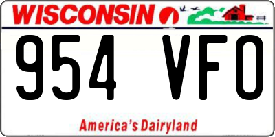 WI license plate 954VFO