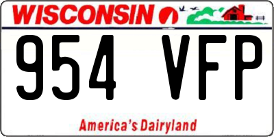 WI license plate 954VFP
