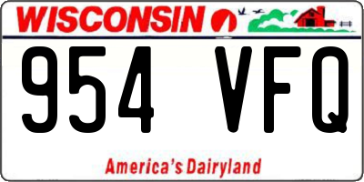 WI license plate 954VFQ