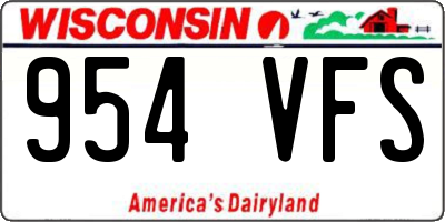 WI license plate 954VFS