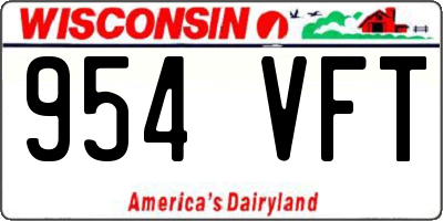 WI license plate 954VFT