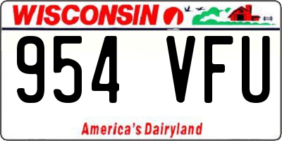 WI license plate 954VFU