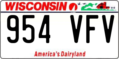 WI license plate 954VFV